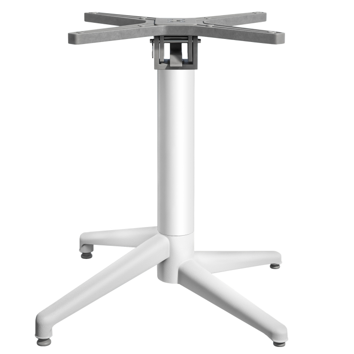 APIA | Bordunderstell til café | 4 Fot | Fot: 44 x 50cm | Kolonne: 6x74 cm | Hvit / Sammenleggbar