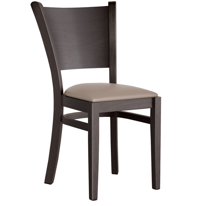 ARMANDO STACK | Silla de madera | Topo | Cuero