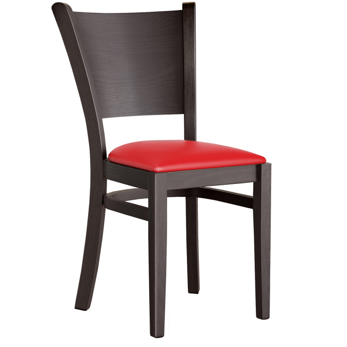 ARMANDO STACK | Restaurant Houten Stoel | Rood | Leer