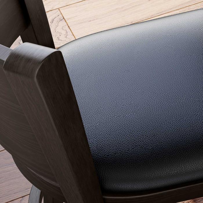 ARMANDO | Gastro Barhocker | Leder | Holz | Schwarz | mit Lehne ARMANDO | Gastro Barhocker | Leder | Holz | Schwarz | mit Lehne