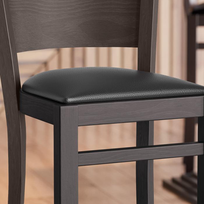 ARMANDO | Gastro Barhocker | Leder | Holz | Schwarz | mit Lehne ARMANDO | Gastro Barhocker | Leder | Holz | Schwarz | mit Lehne