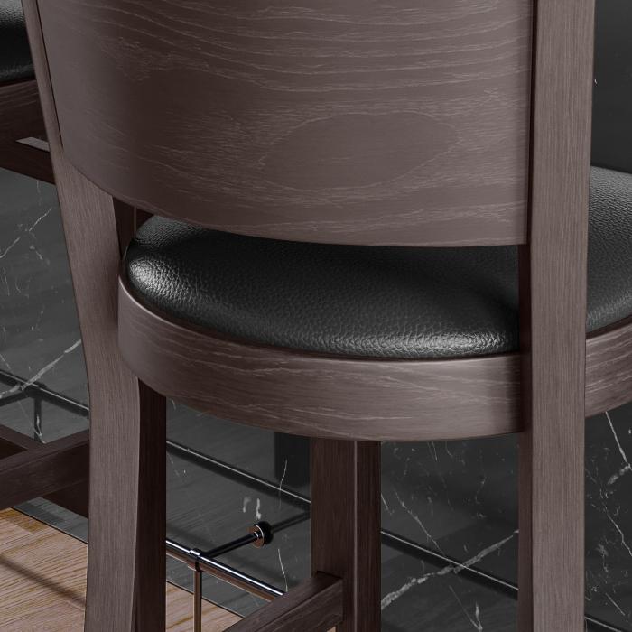 ARMANDO | Gastro Barhocker | Leder | Holz | Schwarz | mit Lehne ARMANDO | Gastro Barhocker | Leder | Holz | Schwarz | mit Lehne