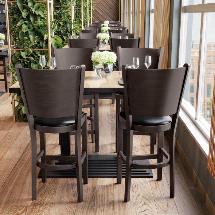 ARMANDO | Gastro Barhocker | Leder | Holz | Schwarz | mit Lehne ARMANDO | Gastro Barhocker | Leder | Holz | Schwarz | mit Lehne