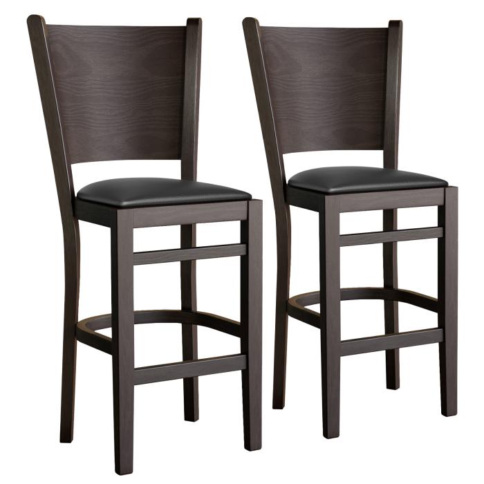 ARMANDO | Gastro Barhocker | Leder | Holz | Schwarz | mit Lehne ARMANDO | Gastro Barhocker | Leder | Holz | Schwarz | mit Lehne