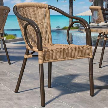 ARGOS | Bistro Rattanstuhl | Hellbraun | Rattan | Stapelbar