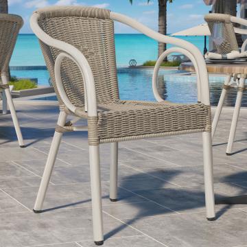 ARGOS | Bistro Rattanstuhl | Grau | Rattan | Stapelbar