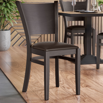 ARMANDO STACK | Bistrostuhl | Dunkelbraun | Leder