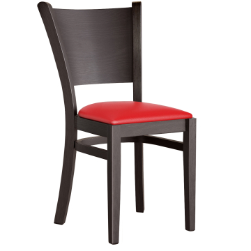 ARMANDO STACK | Sedia in legno ristorante | Rosso | Pelle