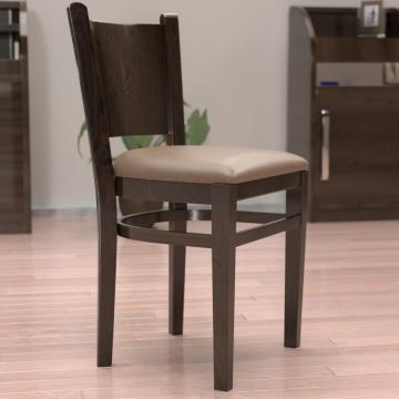 ARMANDO | Krzesło Bistro | Taupe | Skóra