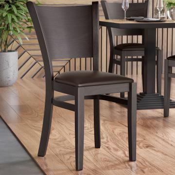 ARMANDO STACK | Bistrostuhl | Dunkelbraun | Leder
