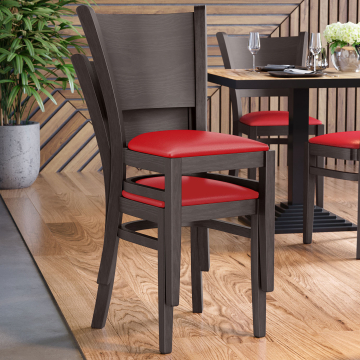 ARMANDO STACK | chaise de bistrot | rouge | cuir