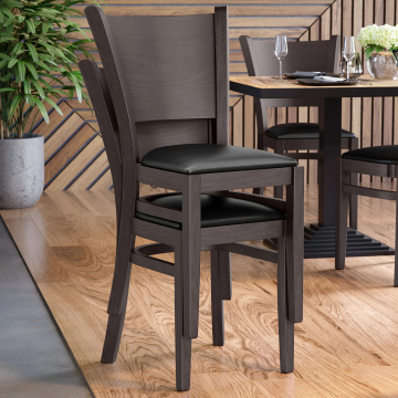 ARMANDO STACK | Chaise de bistrot | Noir | Cuir