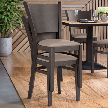 ARMANDO STACK | chaise de bistrot | taupe | cuir
