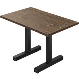 AURELIA CAT | Bistro Tisch | B:T 120 x 70 cm | H 76 cm | Walnuß | Gestell: Schwarz | Säule: 8 x 8 cm