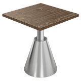 AURELIA CNE | Tavolo Bistro | L: 60 x 60 cm | H 76 cm | Noce | Struttura: Acciaio inossidabile
