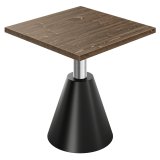 AURELIA CNE | Bistro Tafel | B: 70 x 70 cm | H: 76 cm | Walnoot | Frame: Zwart / RVS