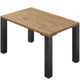 AURELIA MDR4 | Table de bistro | L : 120 x 70 cm | H : 76 cm | Chêne | Structure : Noir | Colonnes : 8 x 8 cm