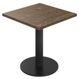 AURELIA TOR | Bistrobord | B: 60 x 60 | H 73 cm | Valnöt | Fålla: Svart