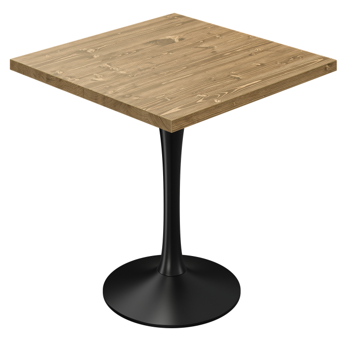 AURELIA LEO | Table de bistrot | L x P 80 x 80 cm | H 77 cm | Chêne | Structure : Noir