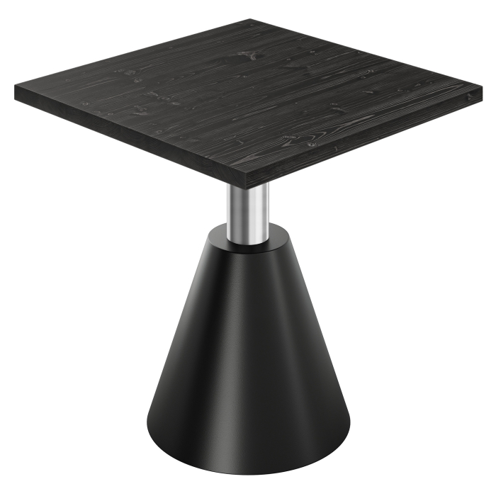 AURELIA CNE | Bistro-pöytä | P: 60 x 60 cm | K 76 cm | Musta | Runko: Musta / Ruostumatonta terästä