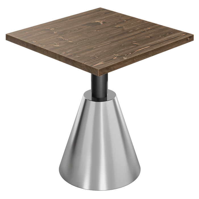 AURELIA CNE | Bistro-pöytä | Leveys: 70 x 70 cm | Korkeus: 76 cm | Walnut | Runko: ruostumatonta terästä / Musta