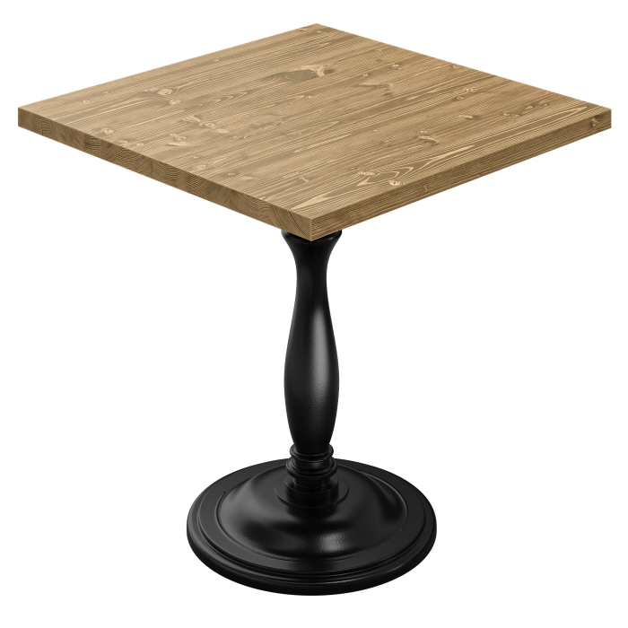 AURELIA DUK | Bistropöytä | L:S 60 x 60 | K 77 cm | Tammi | Runko: Musta