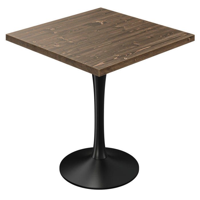AURELIA LEO | Bistropöytä | L:S 60 x 60 | K 77 cm | Pähkinäpuu | Runko: Musta
