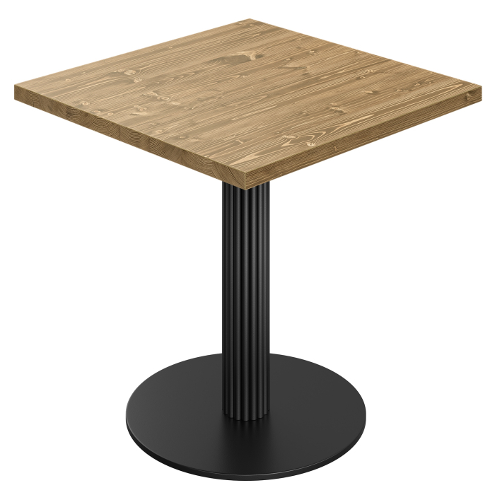 AURELIA TOR | Bistropöytä | L:S 80 x 80 | K 73 cm | Tammi | Runko: Musta