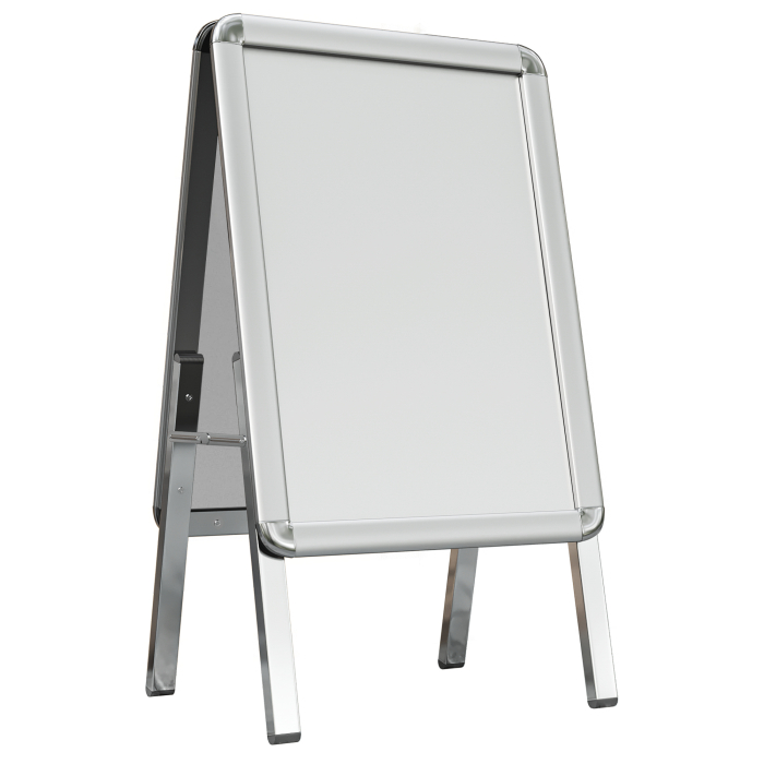 AUSTIN | Posterstandaard | A2 | Zilver | Klassiek | Dubbelzijdig