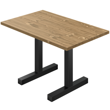 AURELIA CAT | Bistrobord | B: 130 x 80 cm | H: 76 cm | Eg | Ramme: Sort | Stolpesæt: 6 x 6 cm