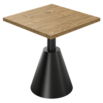 AURELIA CNE | Table de bistrot | L: 60 x 60 cm | H 76 cm | Chêne | Structure : Noir