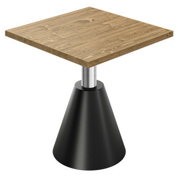 AURELIA CNE | Bistropöytä | P: 60 x 60 cm | K: 76 cm | Tammiviilu | Runko: Musta / Ruostumaton teräs