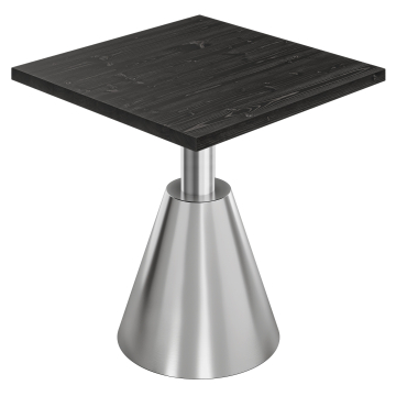 AURELIA CNE | Table de bistrot | L: 80 x 80 cm | H: 76 cm | Noir | Piètement : acier inoxydable