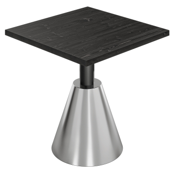 AURELIA CNE | Bistropöytä | B: 80 x 80 cm | Korkeus: 76 cm | Musta | Runko: ruostumaton teräs / Must