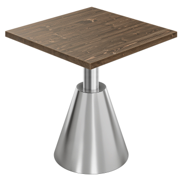 AURELIA CNE | Table de bistro | L: 80 x 80 cm | H 76 cm | Noyer | Structure : acier inoxydable