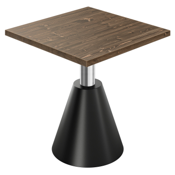 AURELIA CNE | Bistropöytä | K: 60 x 60 cm | K: 76 cm | Pähkinäviilutaminen | Jalusta: Musta / Ruostu
