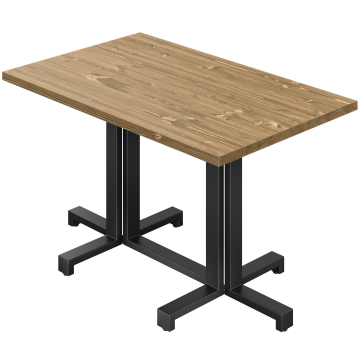AURELIA PLO | Tavolo da bistrot | L: 130 x 80 cm | H 76 cm | Rovere | Struttura: Nero