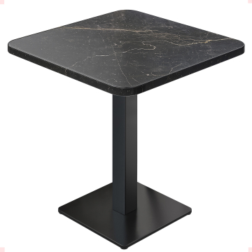 AURIS | Bistro Mesa de Mármol | 70 x 70 cm | Negro
