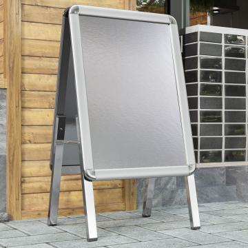 AUSTIN | Poster stand | A2 | Silver | Premium | Double-sided