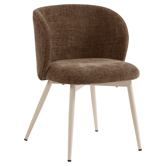 Ava | Hotelstol | Brun | Stof/Tekstil | Hvidt stel