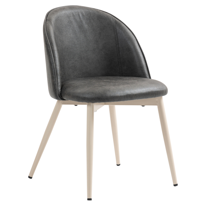 Hailey | Hotellstol | Svart | Lær | Hvit ramme