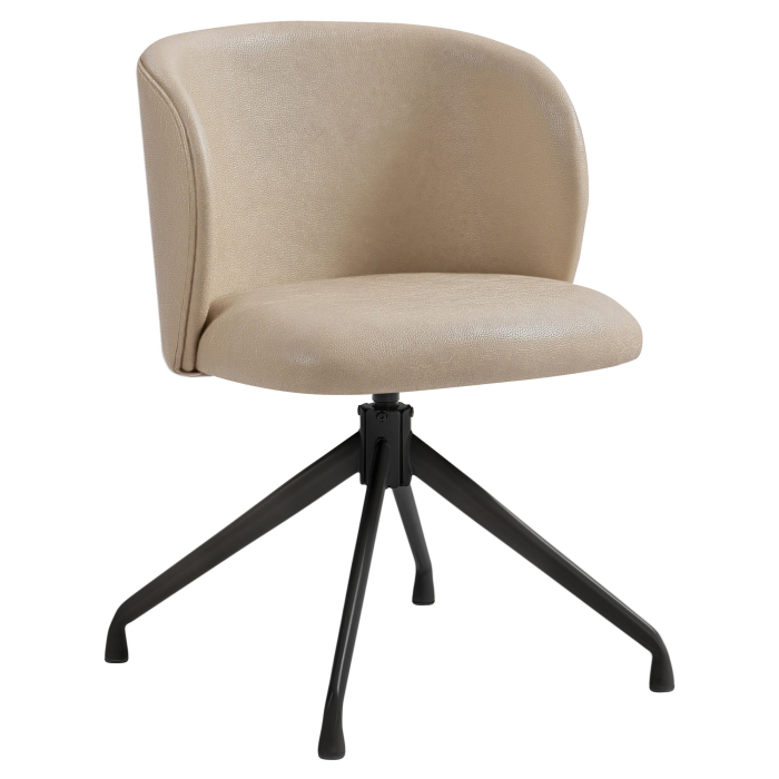 Ava | Silla de hotel | Beige | Cuero | Base giratoria