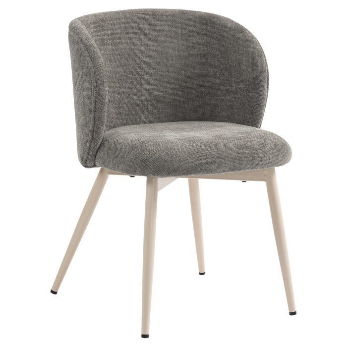 Ava | Hotellstol | Grå | Tyg/Textil | Vit ram