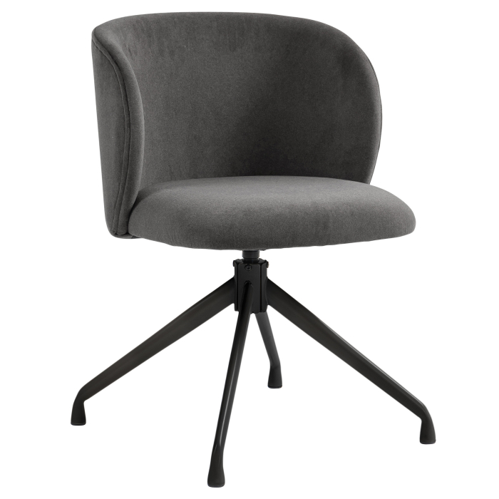 Ava | Silla de hotel | Gris | Terciopelo | Base giratoria