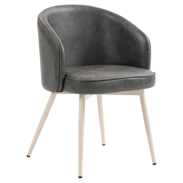 Antonella | Hotel Stol | Sort | Læder | Stativ Hvid