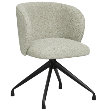 Ava | Hotel Stuhl | Beige | Teddystoff | Drehfuß