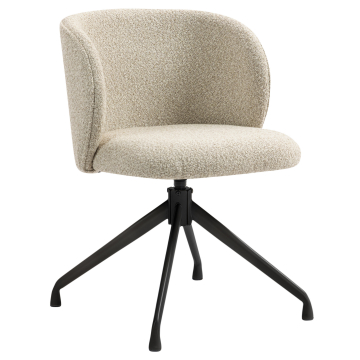 Ava | Hotel Stuhl | Beige | Teddystoff | Drehfuß