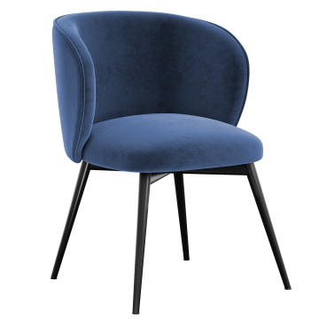 Ava | Hotel Stuhl | Blau | Samt