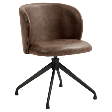 Ava | Hotel Stuhl | Braun | Leder | Drehfuß
