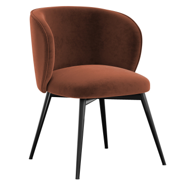 Ava | Hotel Stuhl | Rot Bronze | Samt